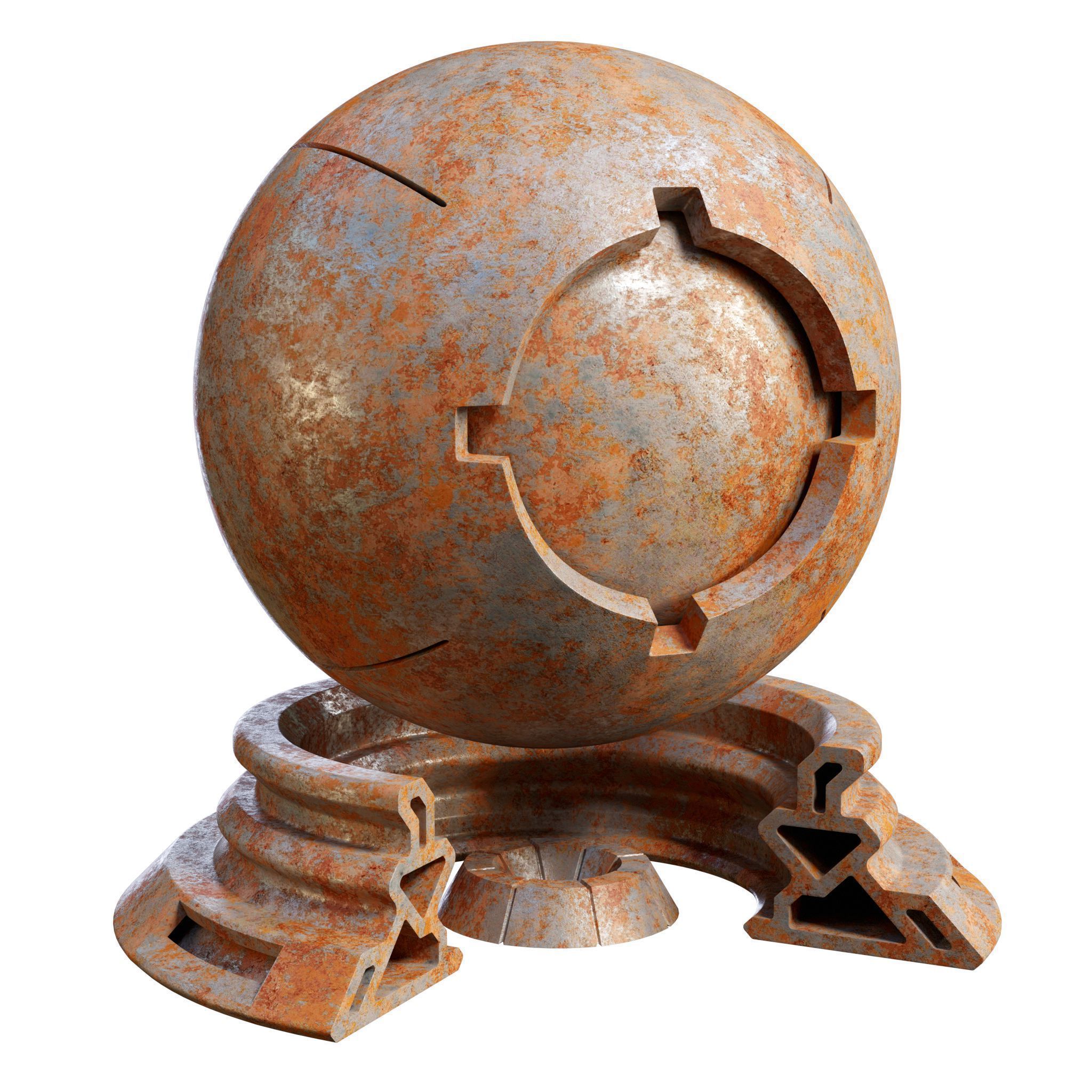 Plaster Patina Materials 05-06 - PBR - Seamless - 4k - SBSAR Low-poly 3D model_4