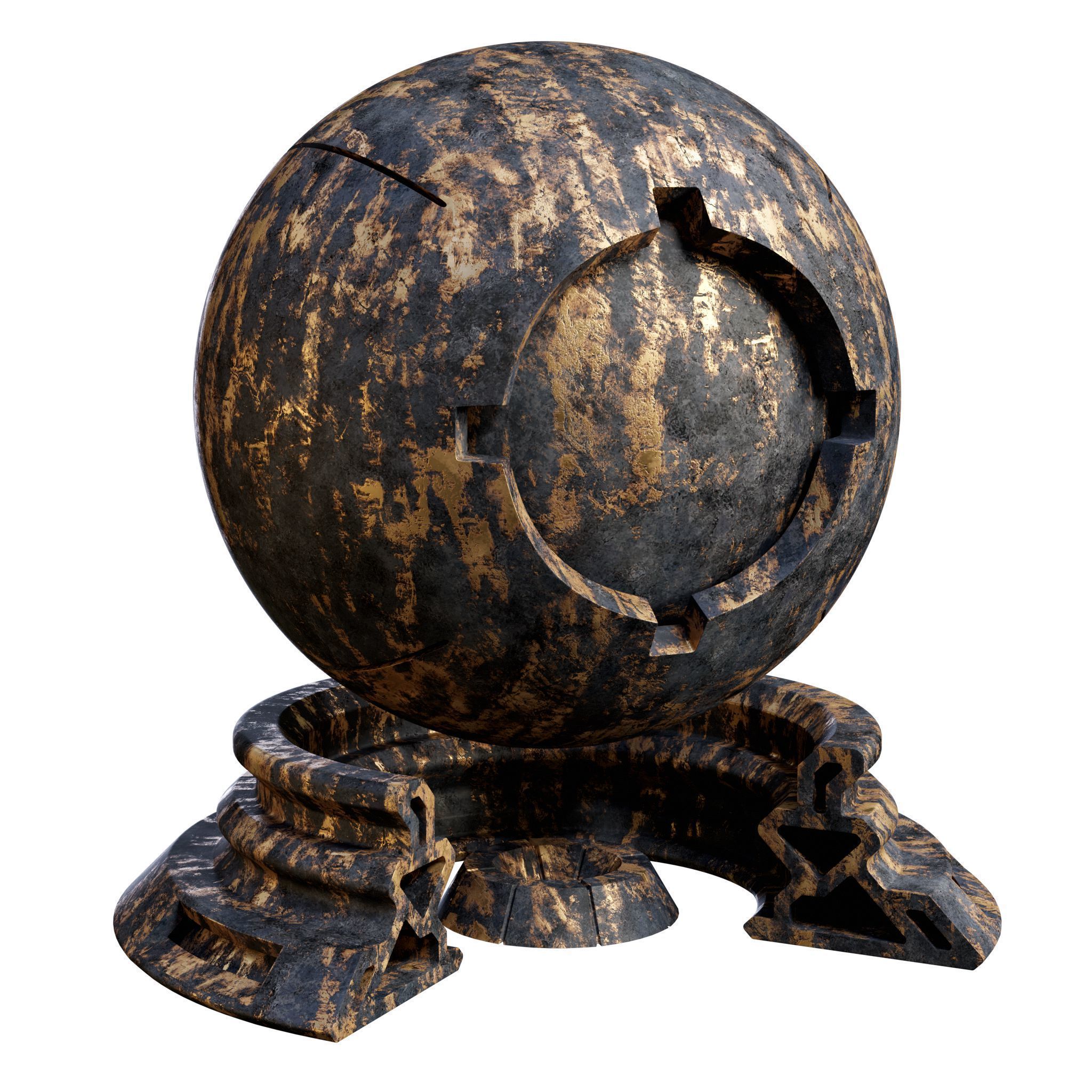 Plaster Patina Materials 05-06 - PBR - Seamless - 4k - SBSAR Low-poly 3D model_2