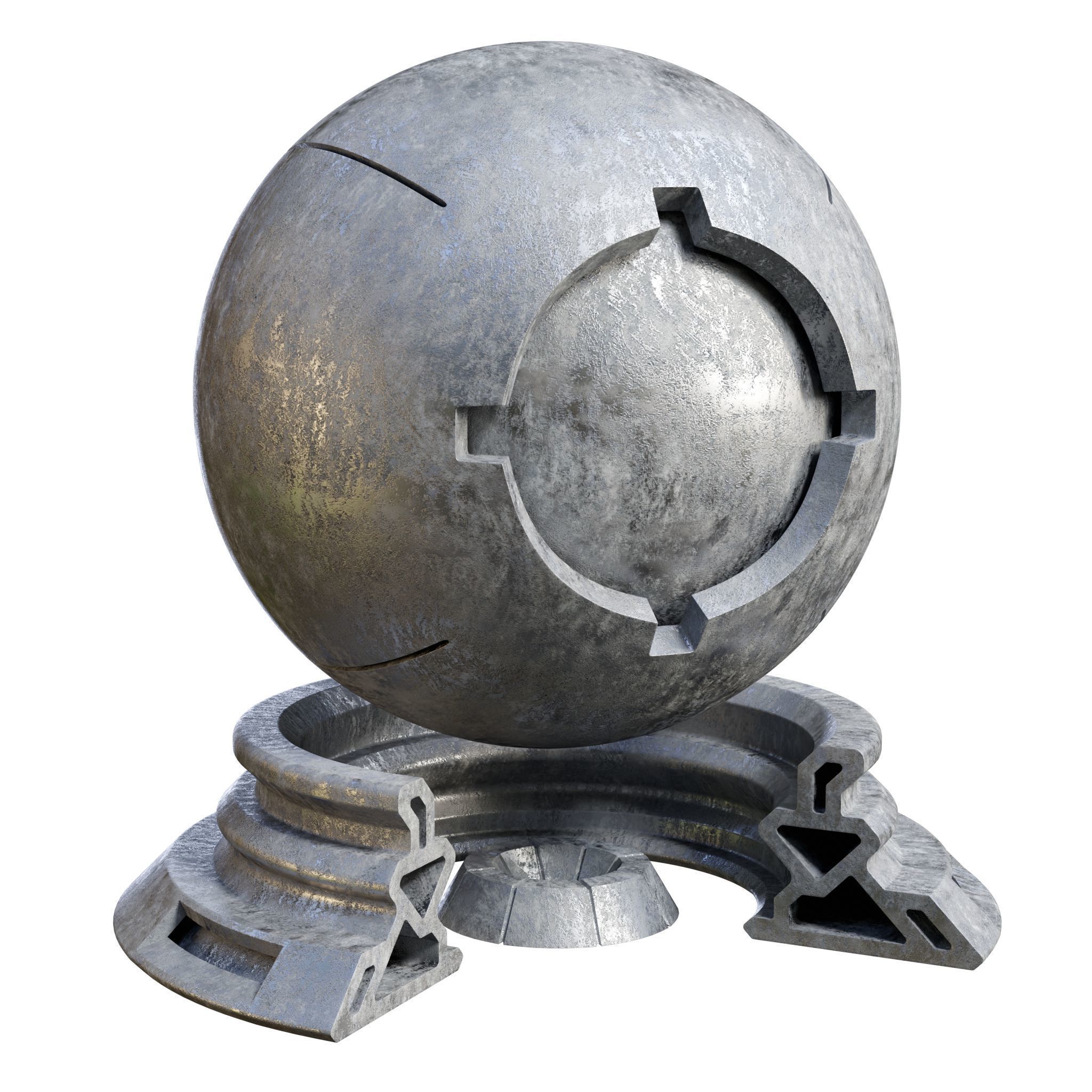 Plaster Patina Materials 07-08 - PBR - Seamless - 4k - SBSAR Low-poly 3D model_2