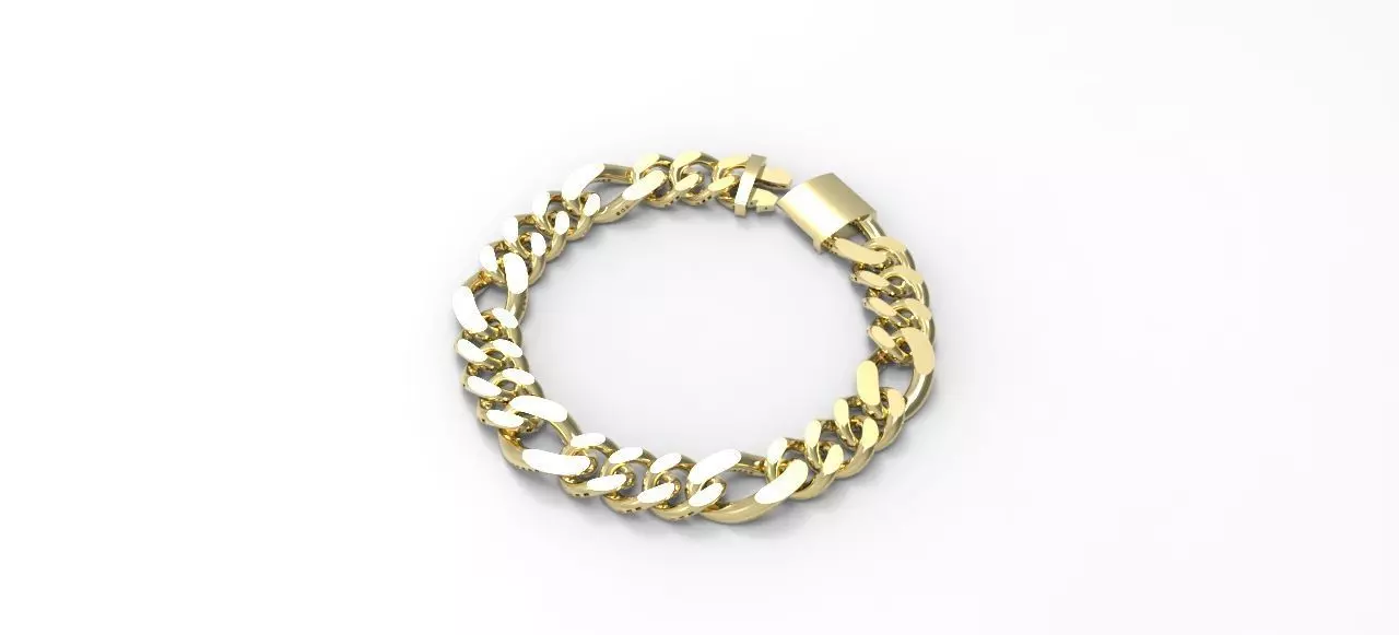 figaro miami cuban chain with box claps hollow light weight 3D print model