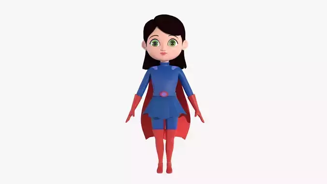 Super Girl Low-poly 3D model