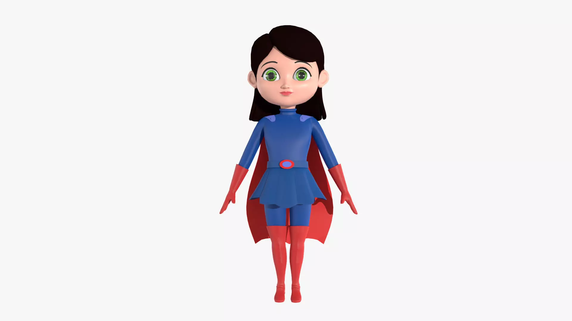 Super Girl Low-poly 3D model