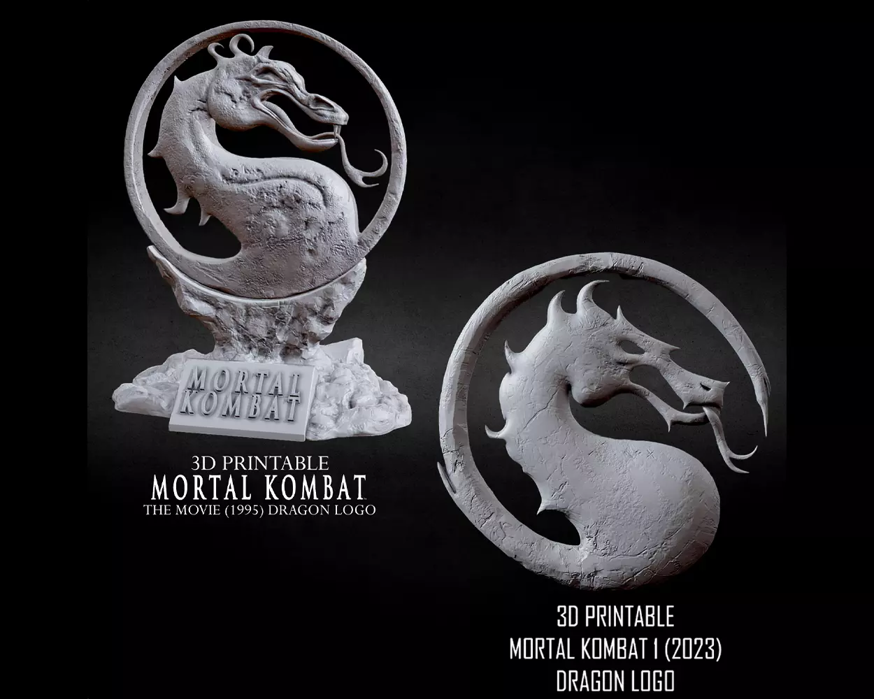 3DPRINTABLE MORTAL KOMBAT 1995 POSTER AND MK1 2023 DRAGON LOGO 3D print model