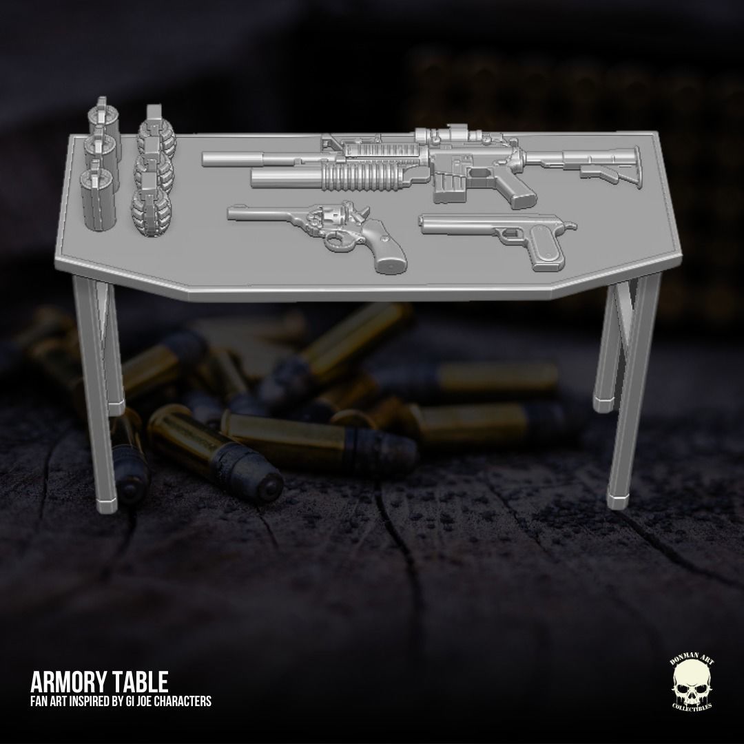 Armory Table Playset 3D printable files for Action Figures 3D print model_7