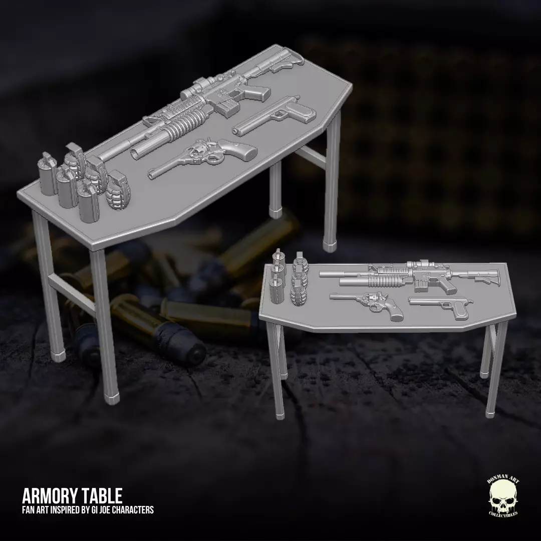 Armory Table Playset 3D printable files for Action Figures 3D print model_0