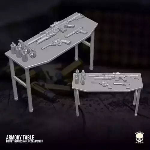 Armory Table Playset 3D printable files for Action Figures