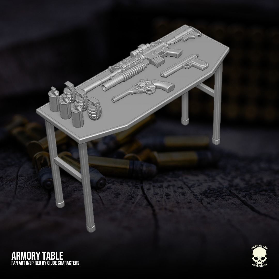 Armory Table Playset 3D printable files for Action Figures 3D print model_4