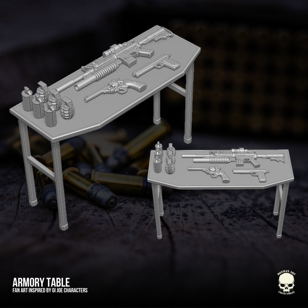 Armory Table Playset 3D printable files for Action Figures 3D print model_9