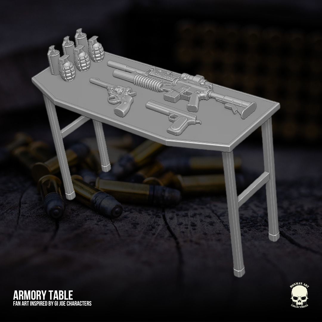 Armory Table Playset 3D printable files for Action Figures 3D print model_14