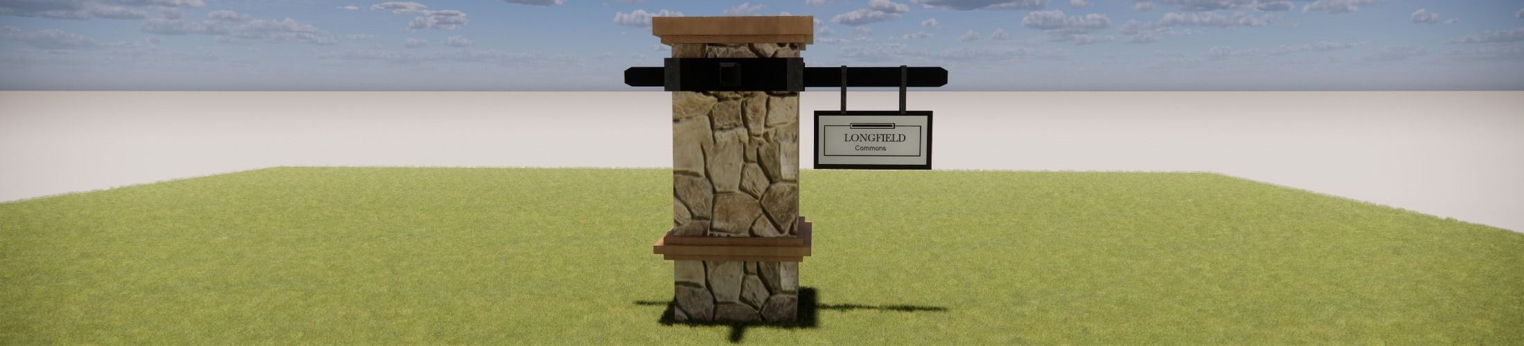 3D Landscape Tall Metal Monument Dynamic Sign Design 3D model_3