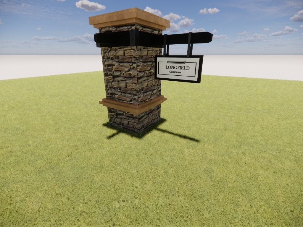 3D Landscape Tall Metal Monument Dynamic Sign Design 3D model_6