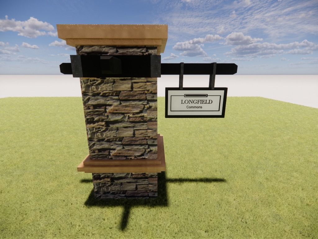 3D Landscape Tall Metal Monument Dynamic Sign Design 3D model_5