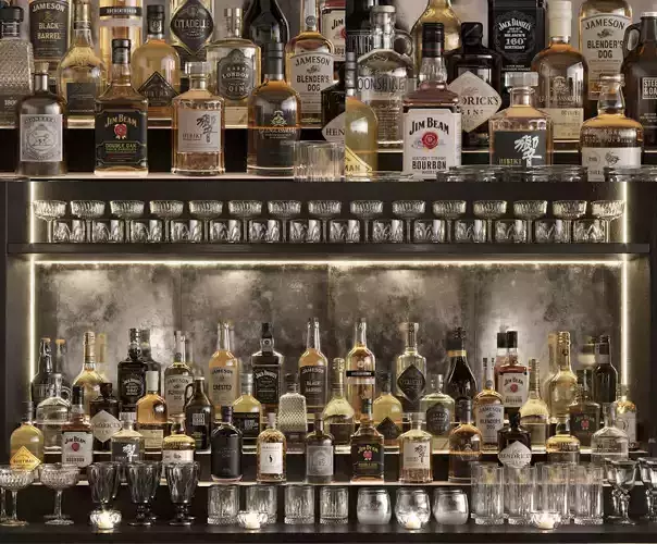 Bar Set 5 Liquor Bottles