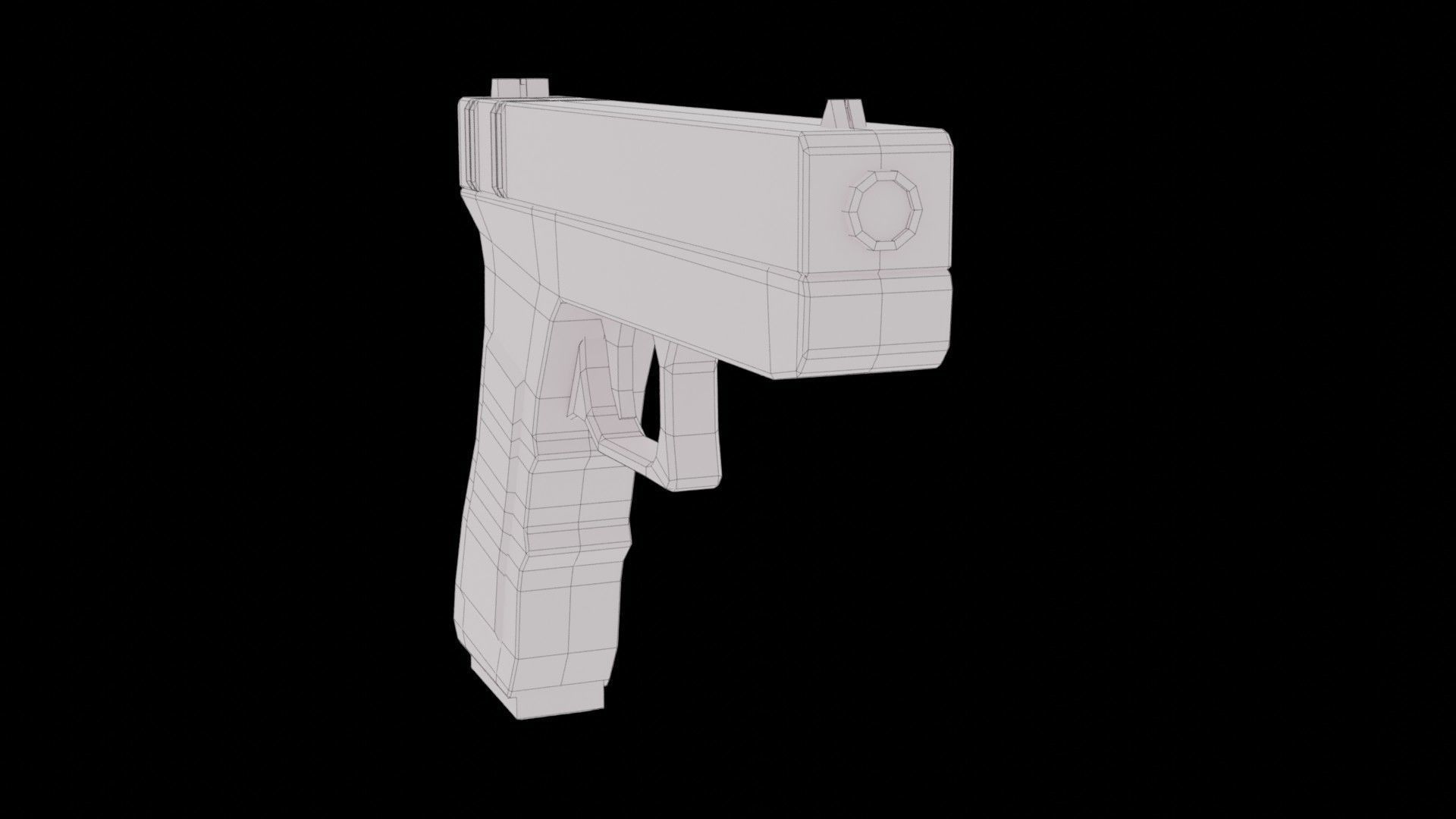 Glock 18 Low-poly 3D model_6