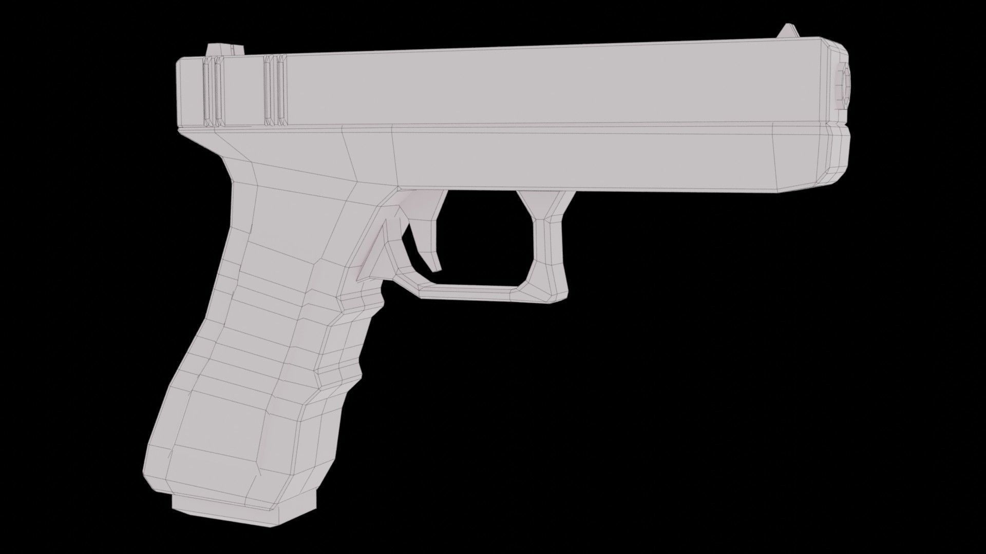 Glock 18 Low-poly 3D model_5