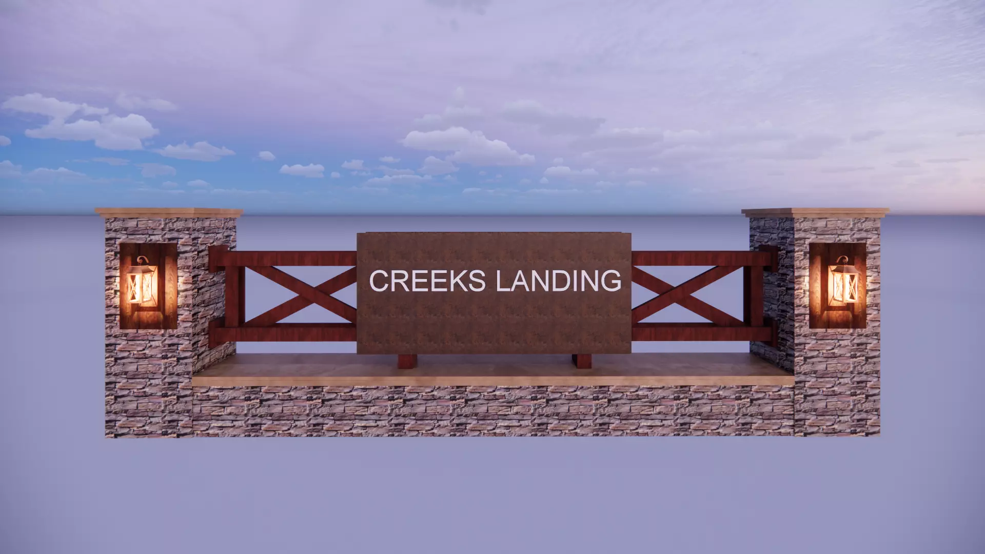 Customizable Traditional Ranch Monument Low-poly 3D model
