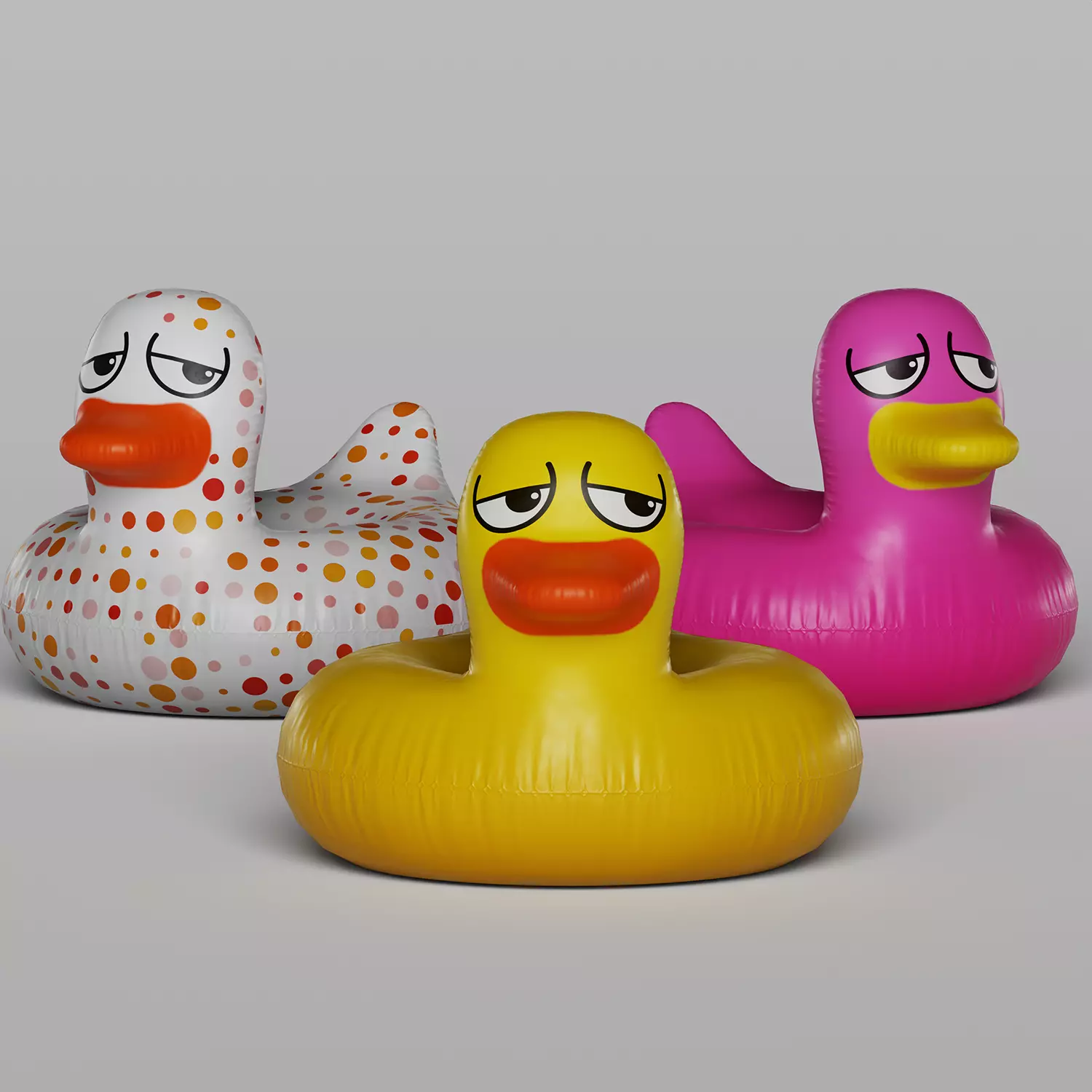 Giant Rubber Ducky Pool Float 3D model_0