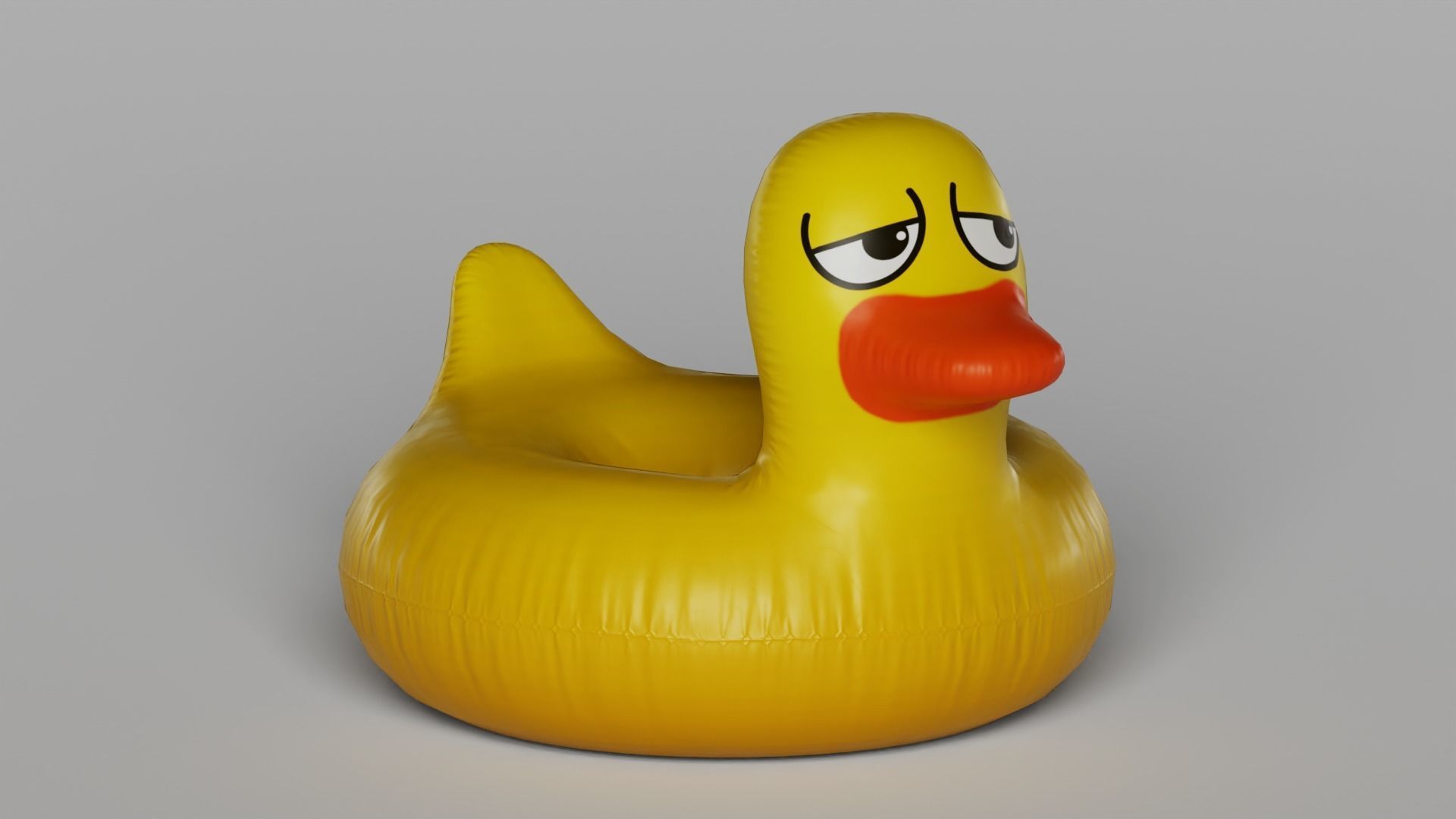Giant Rubber Ducky Pool Float 3D model_3