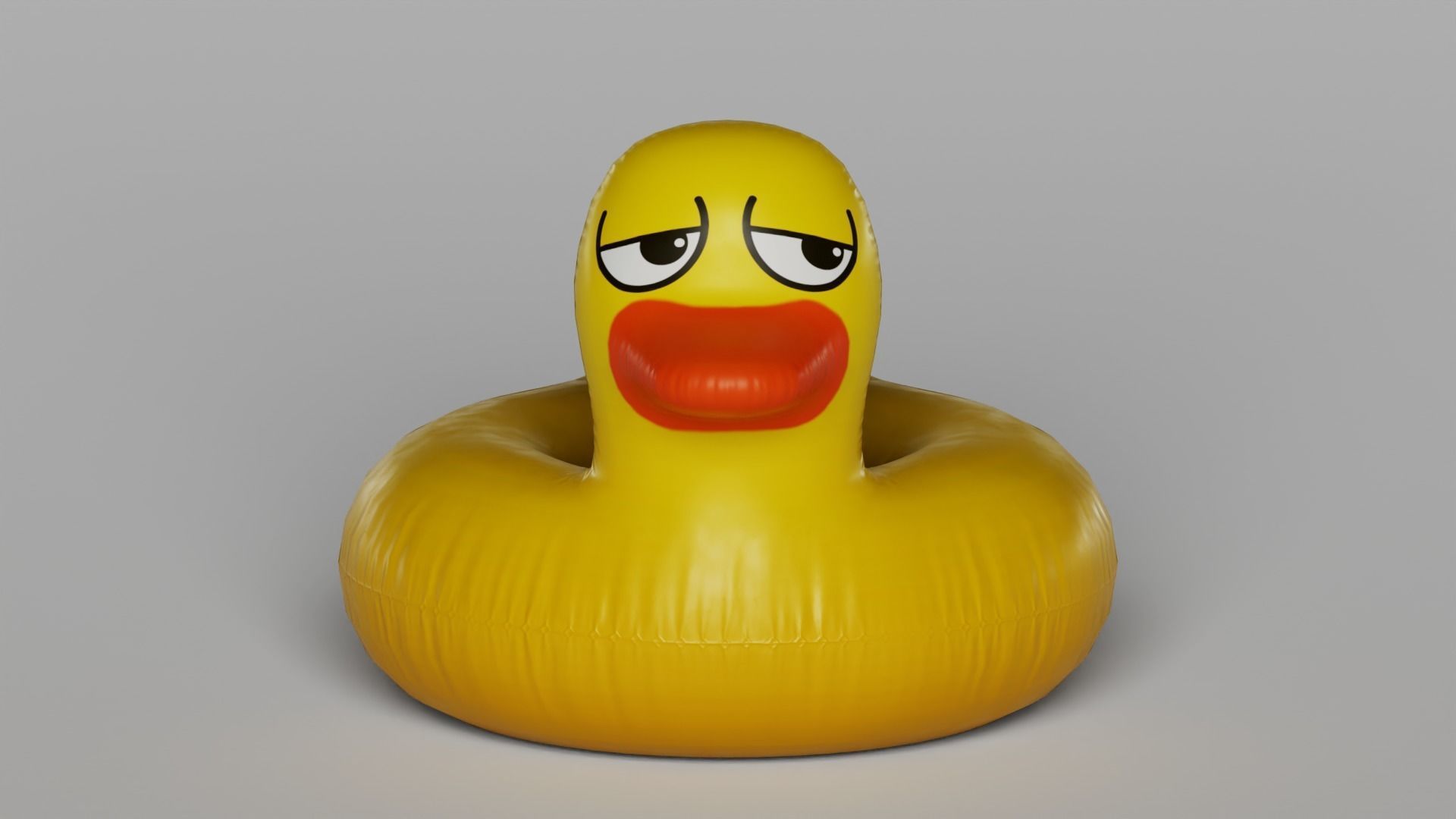 Giant Rubber Ducky Pool Float 3D model_2