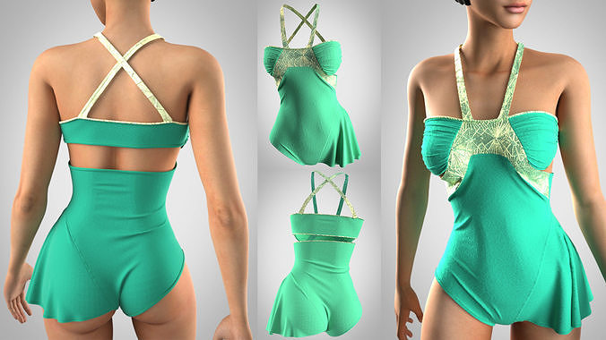 swimsuit 3D model Low-poly 3D model