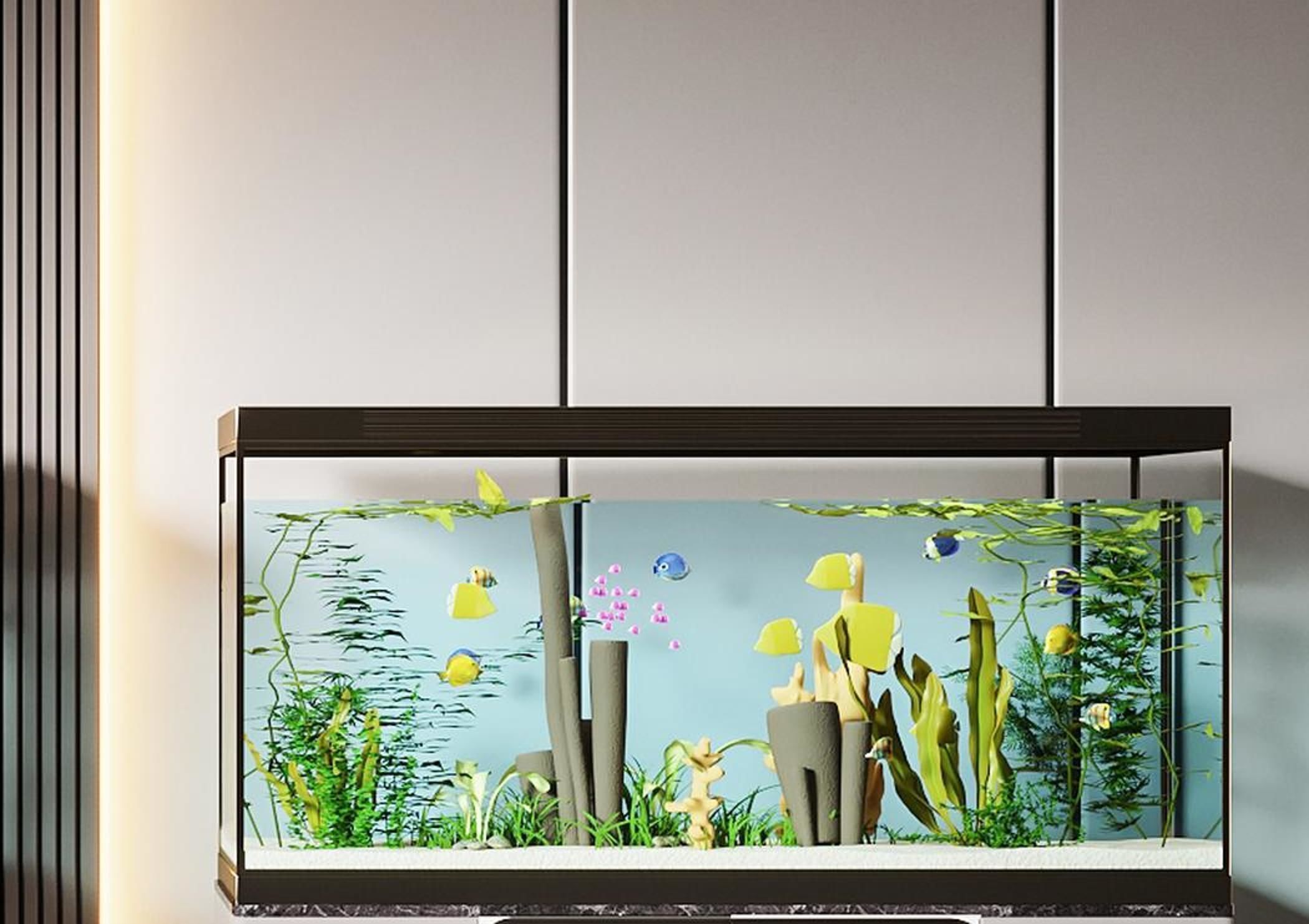 Modern tank fish 3D model_3