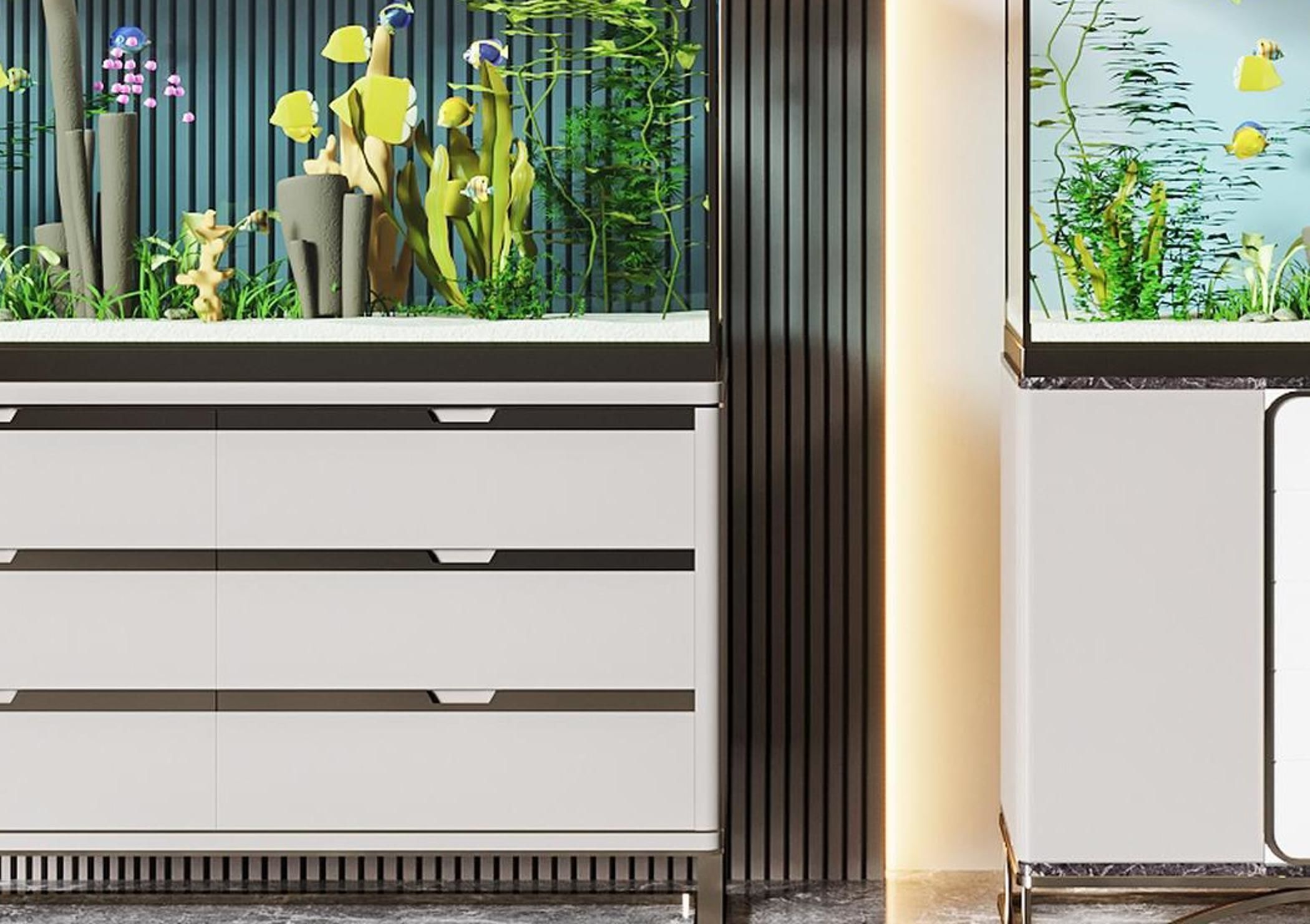 Modern tank fish 3D model_4