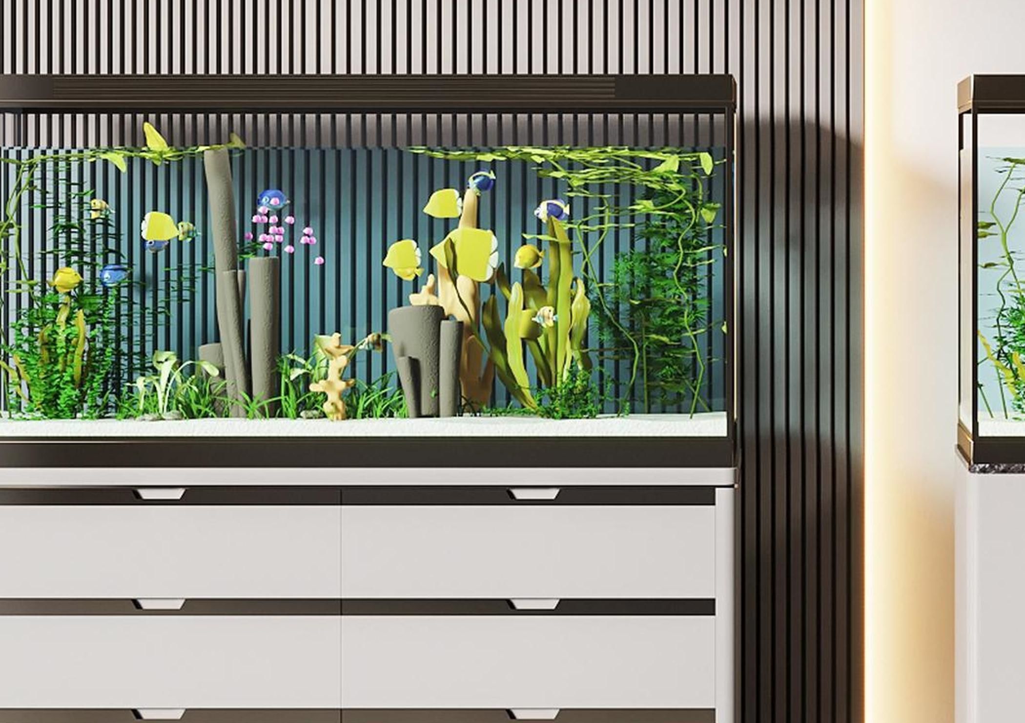 Modern tank fish 3D model_1