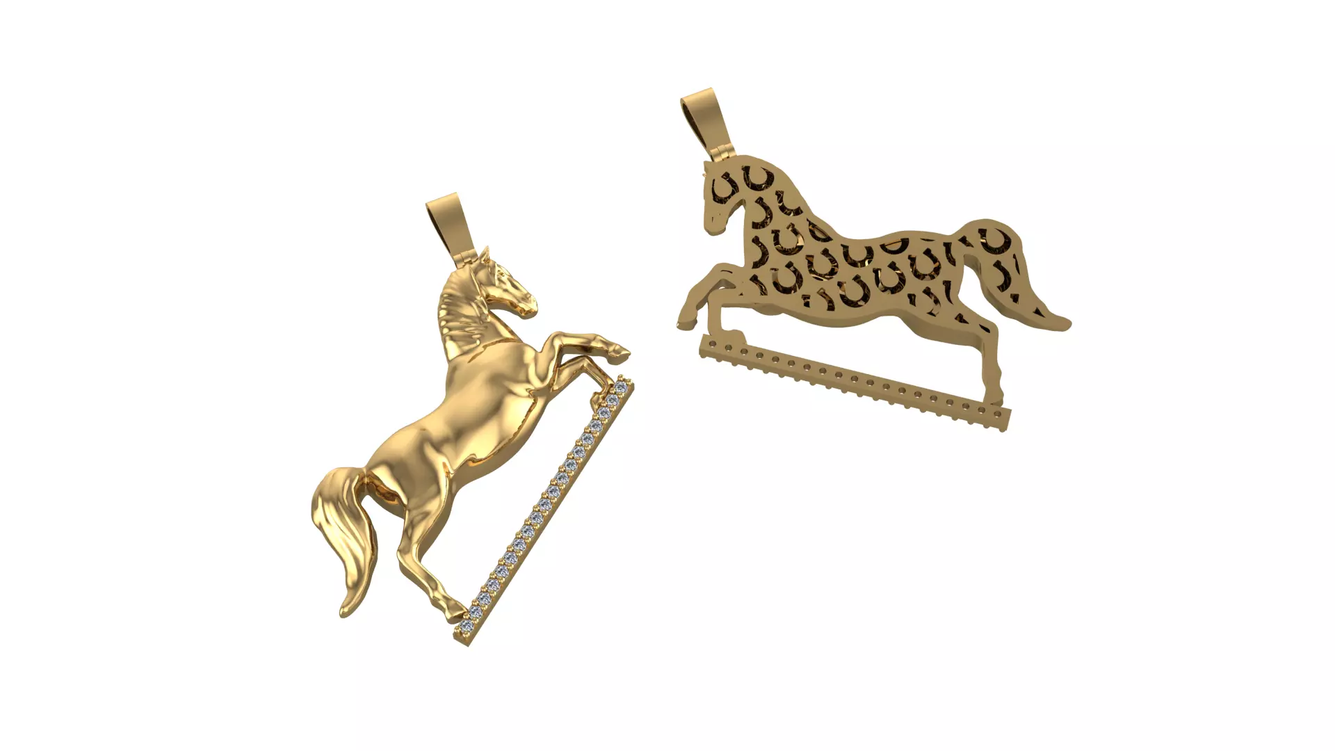 Horse Pendant 3D print model_0
