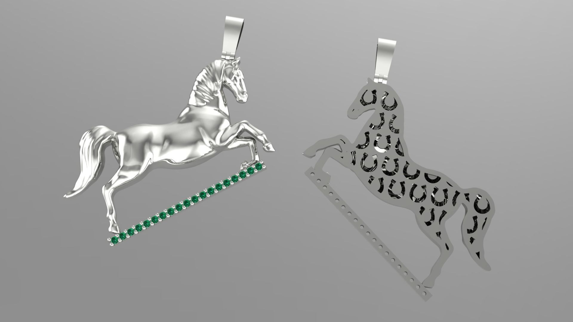 Horse Pendant 3D print model_2