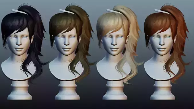Female hair 4 colors