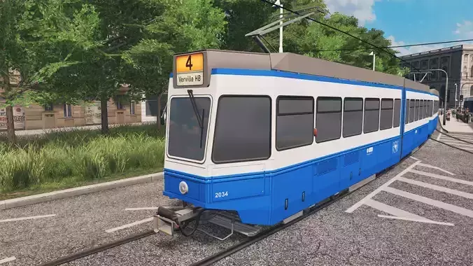 Zurich Tram 2000 Low-poly 3D model