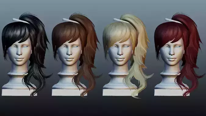 Female hair 4 colors