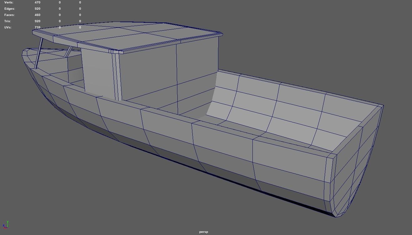 Low Poly Boat 06 Low-poly 3D model_8