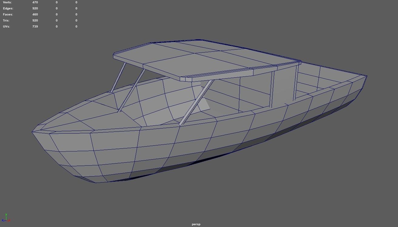 Low Poly Boat 06 Low-poly 3D model_7