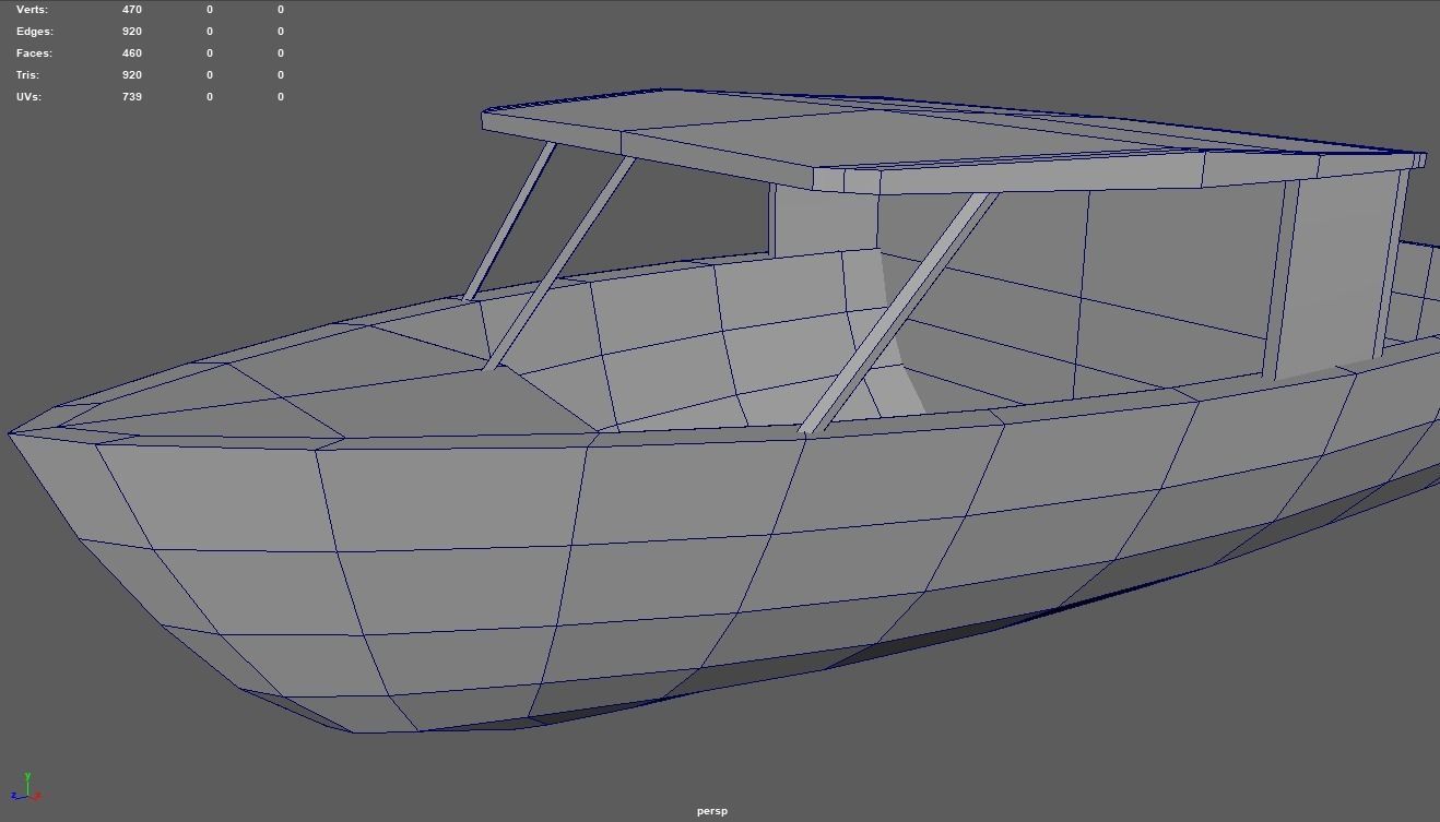 Low Poly Boat 06 Low-poly 3D model_12