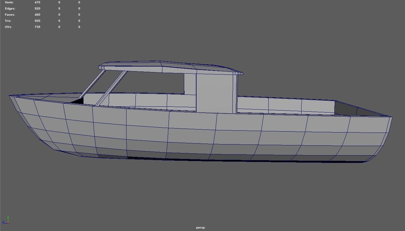 Low Poly Boat 06 Low-poly 3D model_9