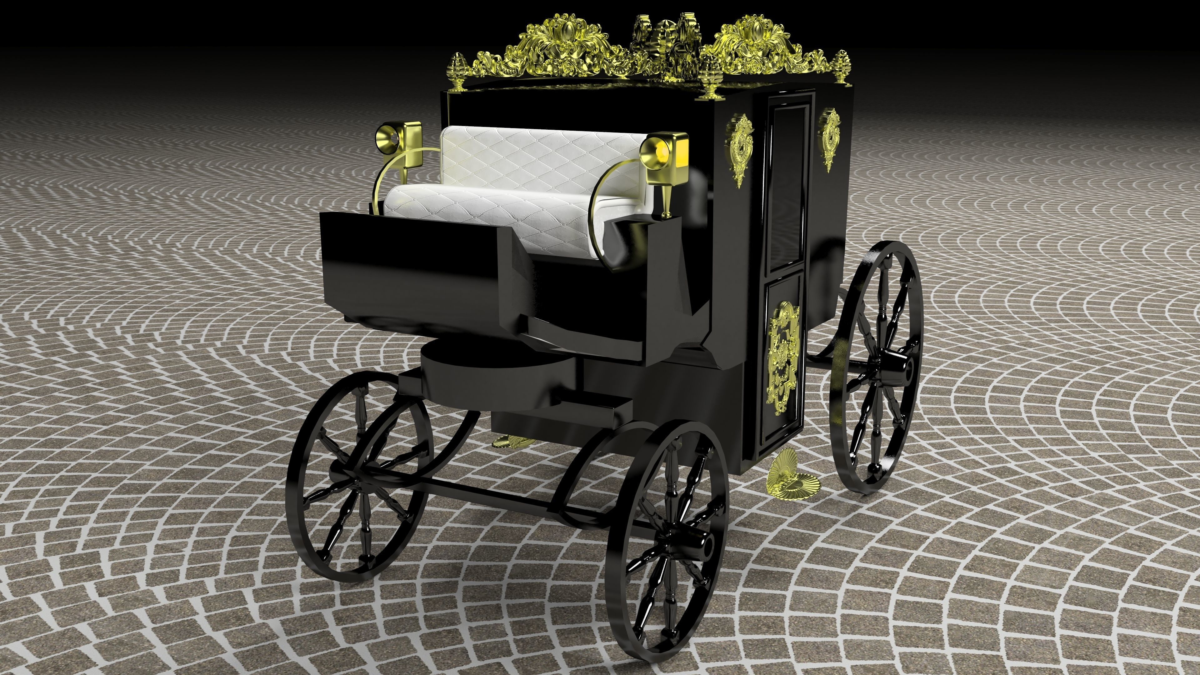 Horse Carriage of Count Dracula 4K 3D model_8