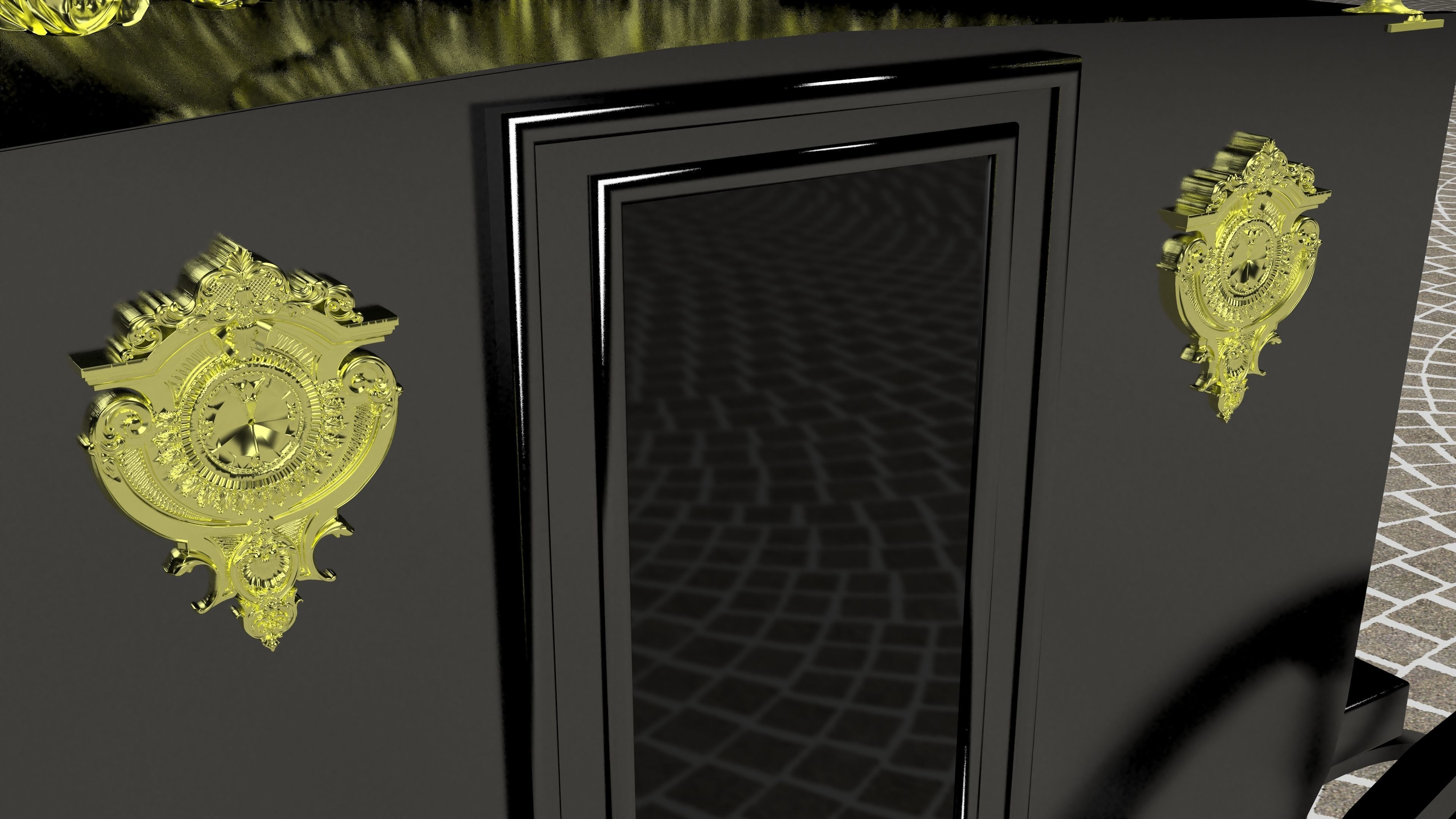 Horse Carriage of Count Dracula 4K 3D model_3