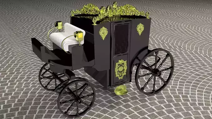 Horse Carriage of Count Dracula 4K 3D model