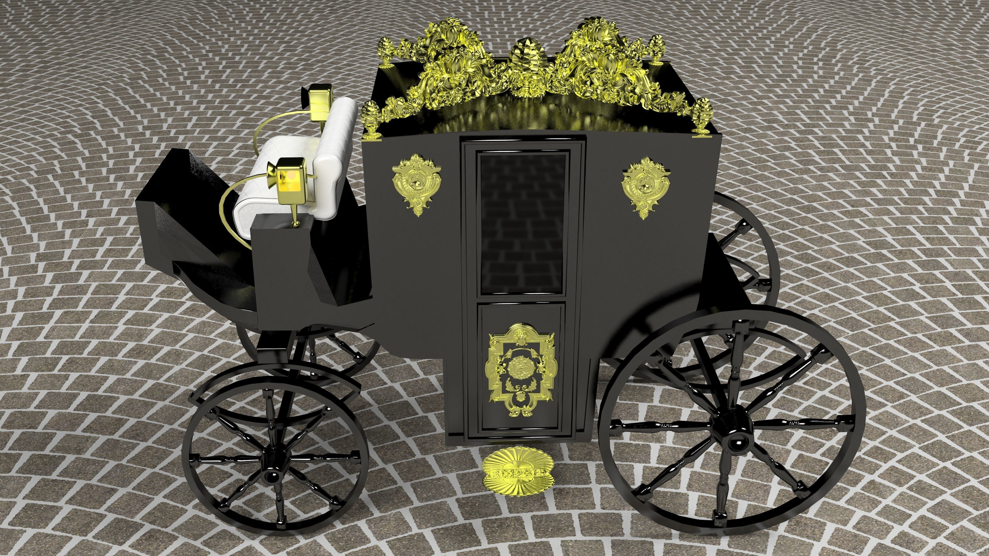 Horse Carriage of Count Dracula 4K 3D model_5