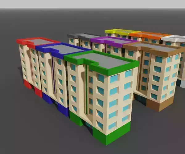 Voxel House Collection Models 9 Colors 