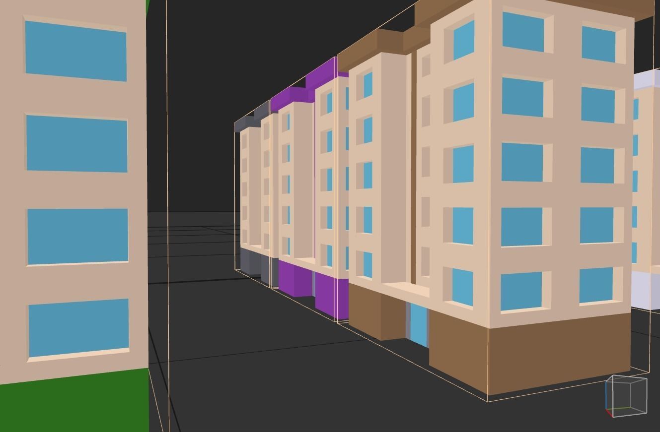 Voxel House Collection Models 9 Colors  Low-poly 3D model_3