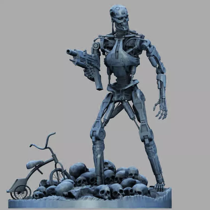 Terminator T-800 Endoskeleton Rekvizit T2 V2 3D print model_0