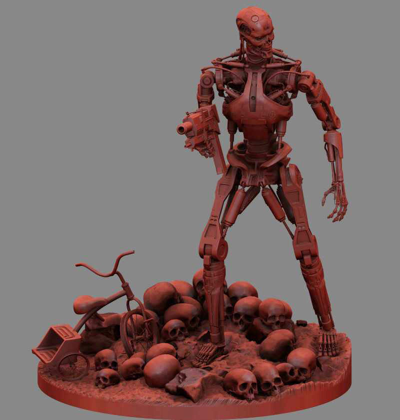 Terminator T-800 Endoskeleton Rekvizit T2 V2 3D print model_14