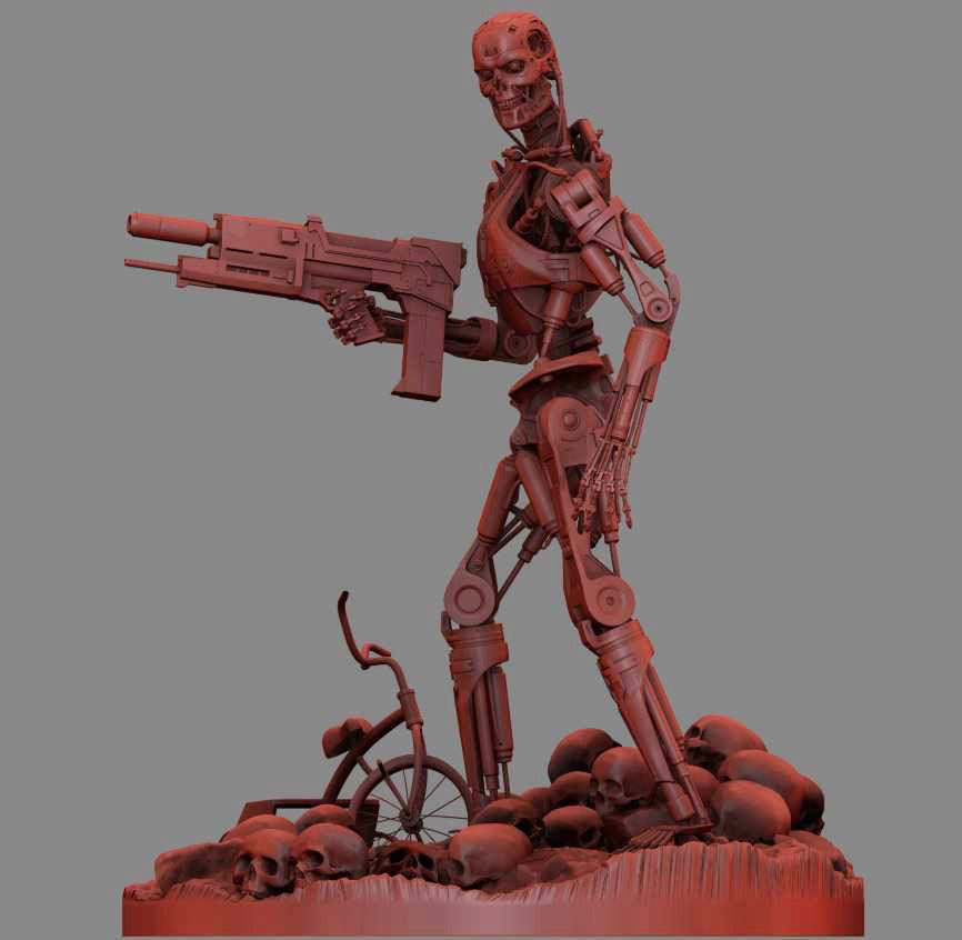 Terminator T-800 Endoskeleton Rekvizit T2 V2 3D print model_7