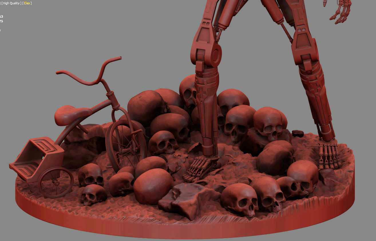 Terminator T-800 Endoskeleton Rekvizit T2 V2 3D print model_4