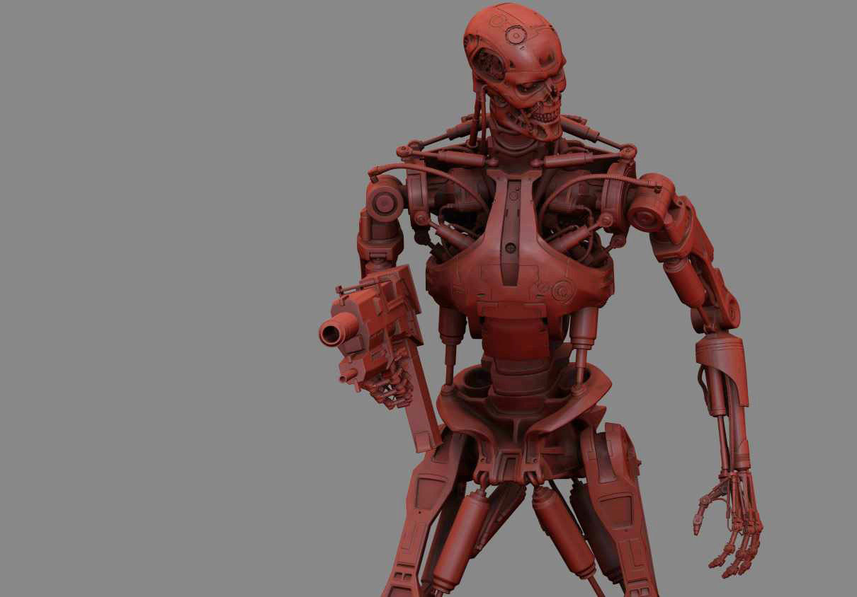 Terminator T-800 Endoskeleton Rekvizit T2 V2 3D print model_20