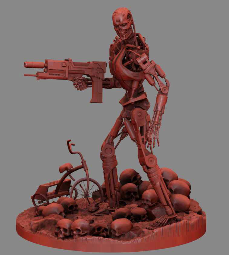 Terminator T-800 Endoskeleton Rekvizit T2 V2 3D print model_16