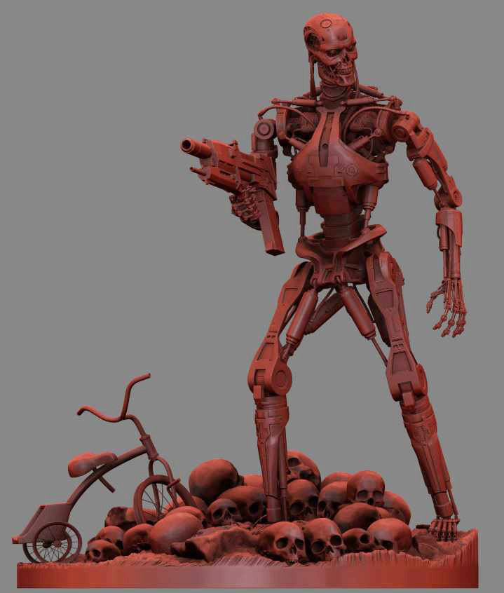 Terminator T-800 Endoskeleton Rekvizit T2 V2 3D print model_1