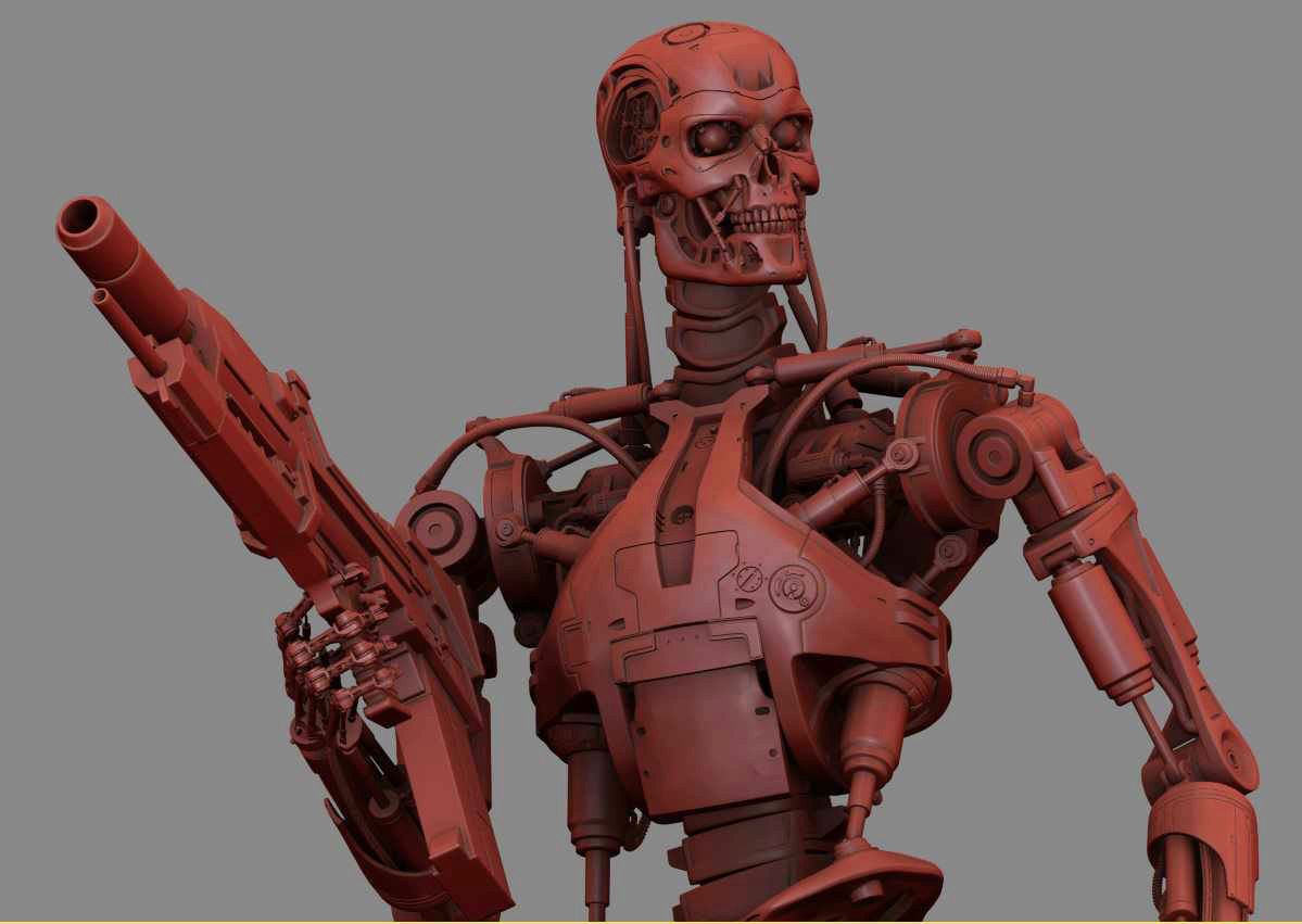 Terminator T-800 Endoskeleton Rekvizit T2 V2 3D print model_15